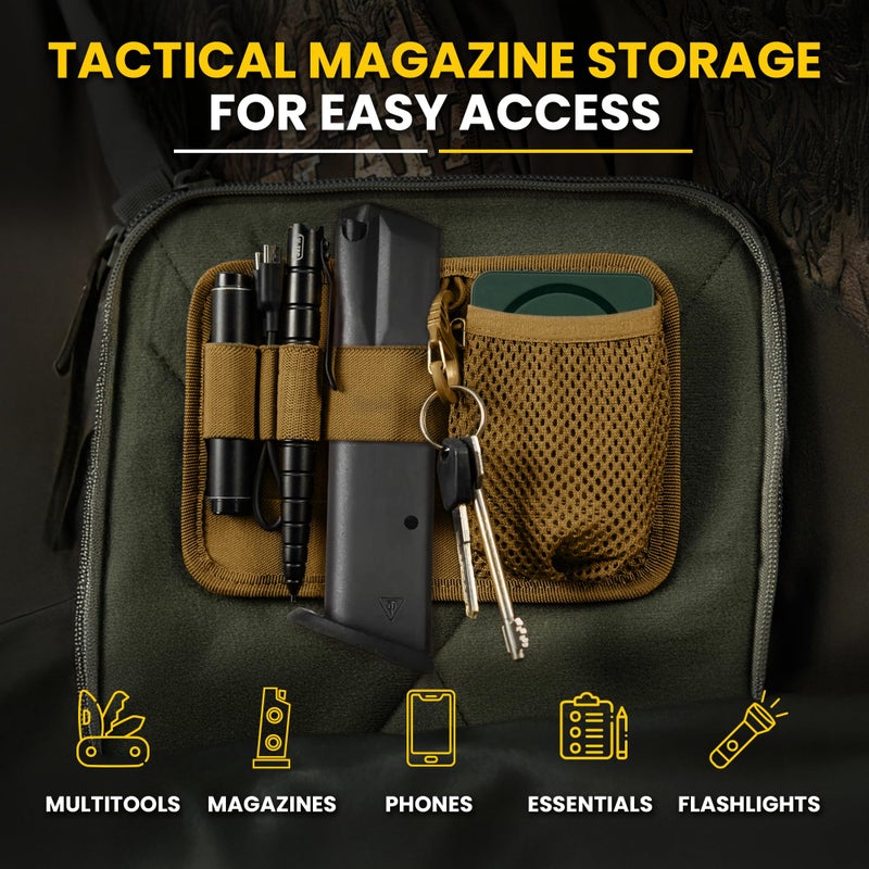 M-Tac Tactical Bag Insert Modular Organizer Utility Admin Pouch Hook Fasteners - Key Holder (Coyote Brown) - Image 5